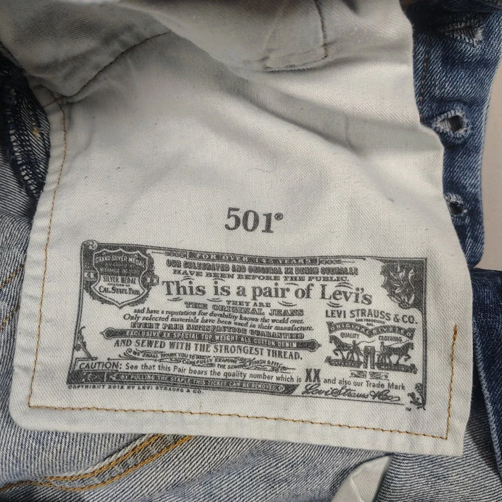 Levi's 501 Jeans Mens 34x34 Blue Original Fit Button Fly Solid Cotton Denim